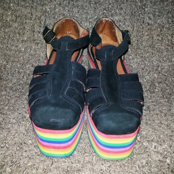 Jeffrey Campbell rainbow platform SANDALS - Picture 7 of 8